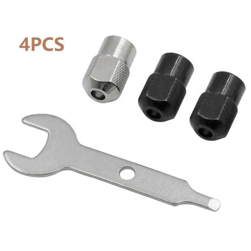 

4pcs M7 M8x0.75 Electric Chuck With Wrench Keyless Faster Bit Swaps Screw Cup Mini Wrench Set Dremel Rotary Tool Accessories