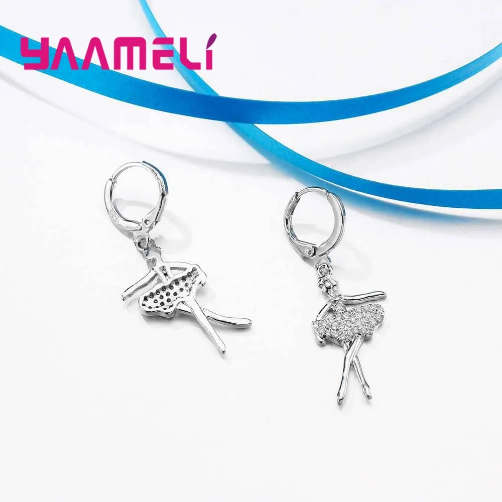 Женское колье с длинной цепочкой подвеска для балерины кристаллами подарочные