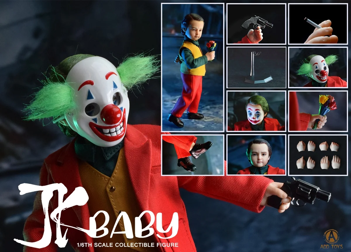 

in stock ADD TOYS AD-07 15.5cm 1/6 JK Baby Joker Kid Figure Model Child Clown Action Full Set Doll