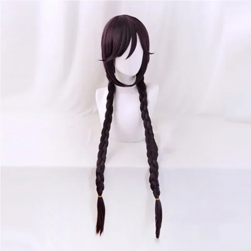Косплей Danganronpa Touko Fukawa Toko темно-фиолетовый парик с косами карнавальный костюм Dangan