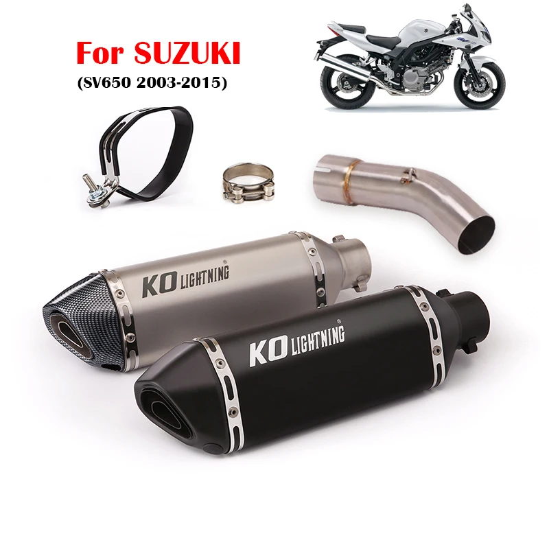

Выхлопная система 51 мм для SUZUKI SV650 2003-15, средний глушитель из нержавеющей стали для мотоцикла, насадка на вентиляционное отверстие с дБ-убийц...