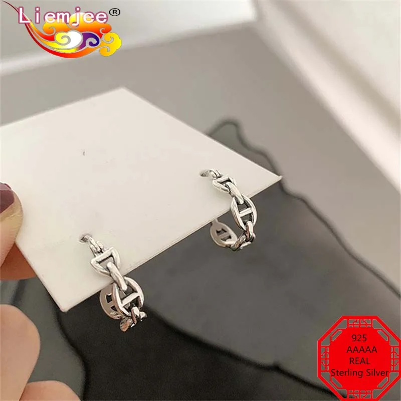 

Liemjee Wholesale Real 925 Sterling Silver Pig Nose Earring Fashion Student Jewelry Accessorie For Women Feature Charm Girl Gift