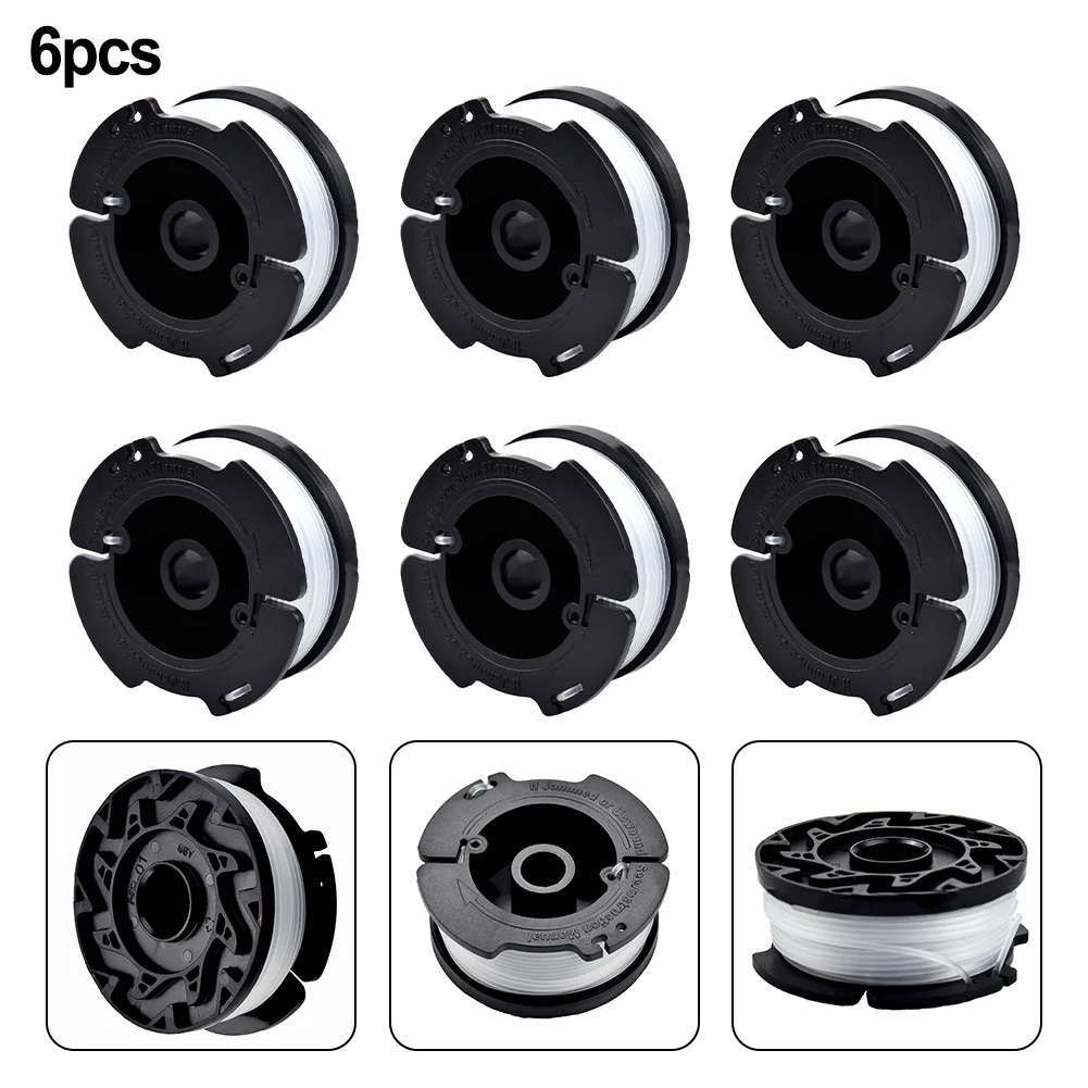 

6-Pack Spool Line For Black&Decker String Trimmer AF-100-3ZP GH400 30ft Lawn Mower Accessories Cutting Brush Replacement Tool