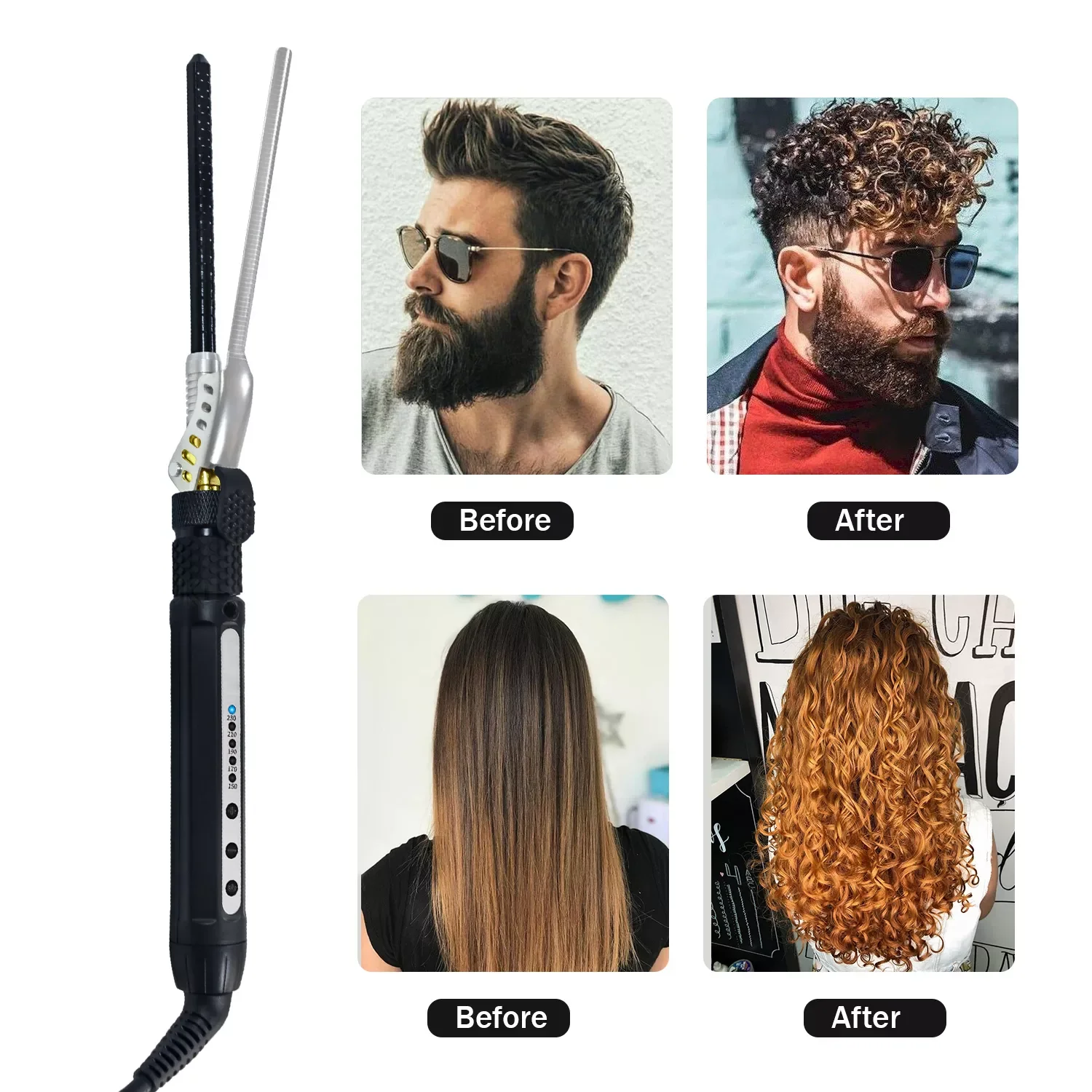 

NEW2023 7mm Curling Iron 1/4 Inch Small Barrel Curler Thin Wand Fast Heating for Hair Styling Tourmaline Ceramic Mini Short Hair