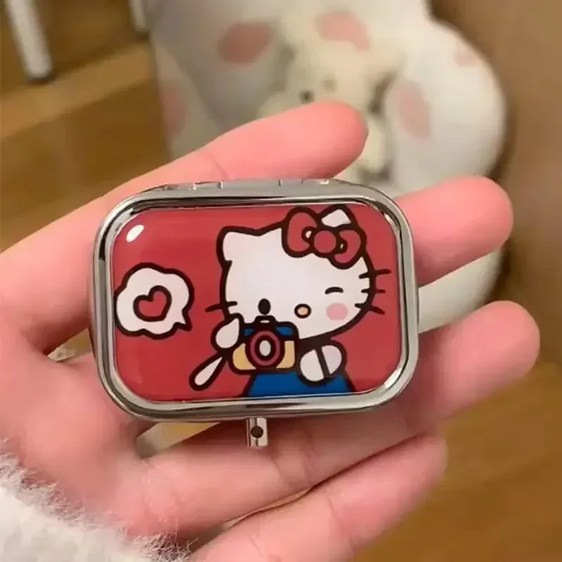 Портативная шкатулка для драгоценностей Hello Kitty милая дорожная коробка хранения