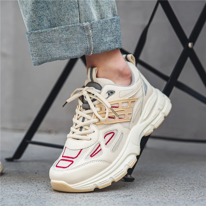 Shoes for Men Brand Chunky White Luxury Sneakers Casual Running Shoes Breathable Non-slip Tenis Sports Fitness Footwear