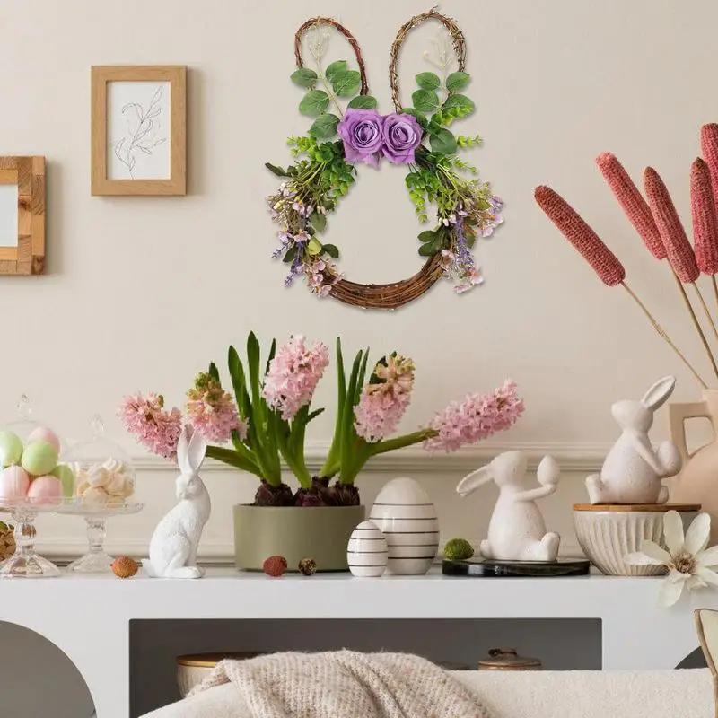 Искусственный Пасхальный венок из ротанга для входной двери 30 х40 см