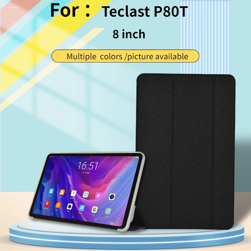 

Ультратонкий чехол для Teclast P80T 8 дюймов 2022 Новый трехскладной чехол-подставка из ТПУ гибкий резиновый чехол для Teclast P80t Fundas