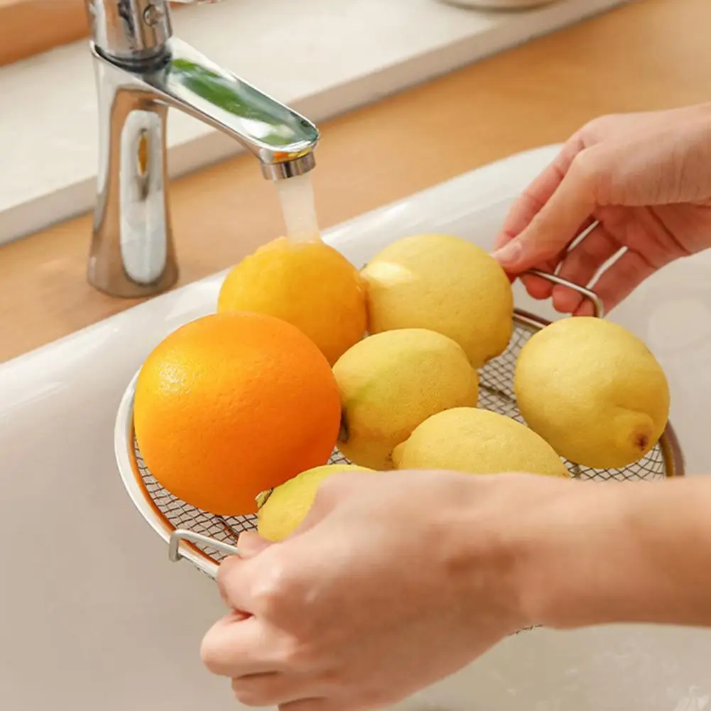 

Frying Basket Pretty Reusable Labor-saving Wide Application Strainer for Kitchen Food Strainer Colander