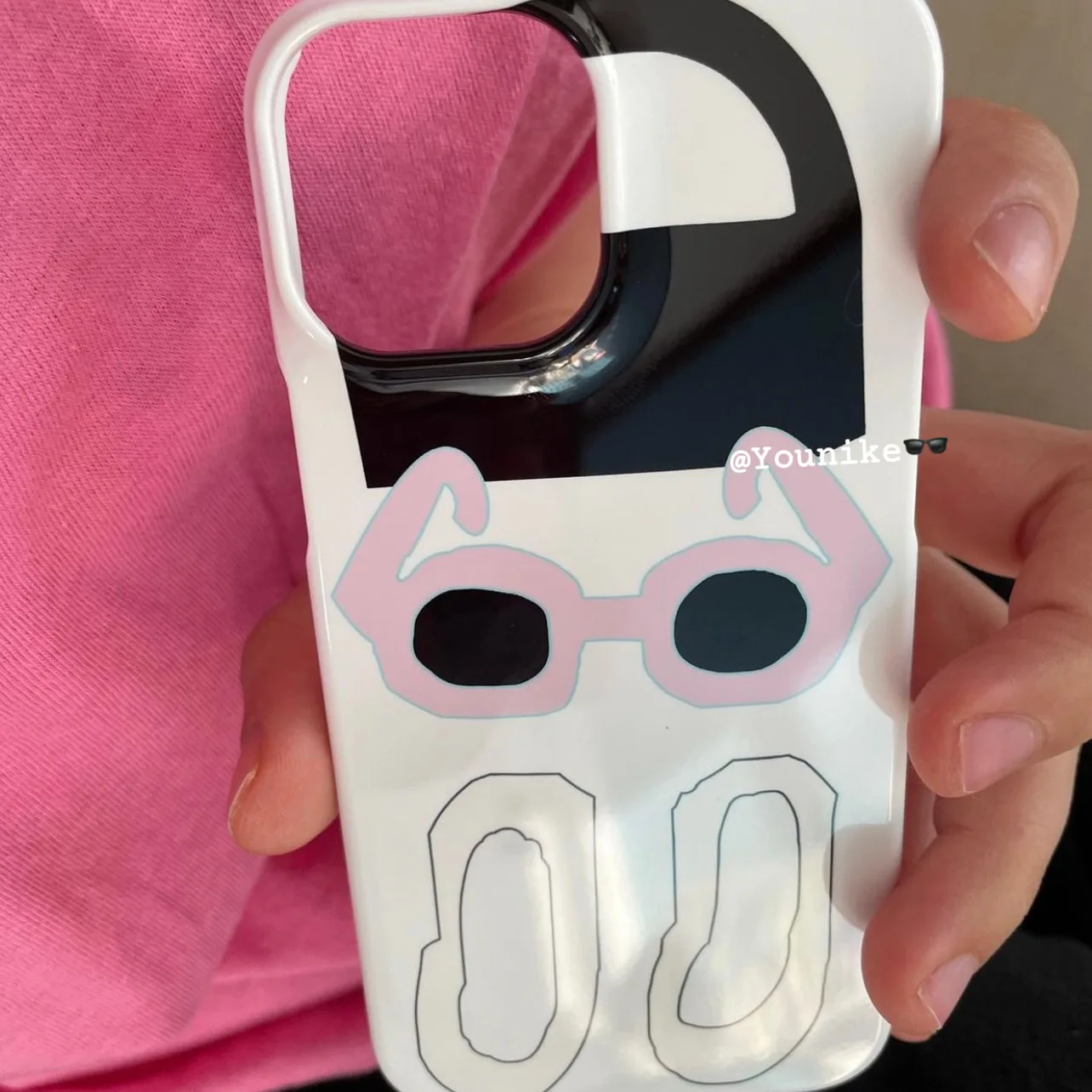 

Korean Ins Special-Interest Design Pink Sunglasses Iphone13pro/12Promax Apple 11/XR Phone Case