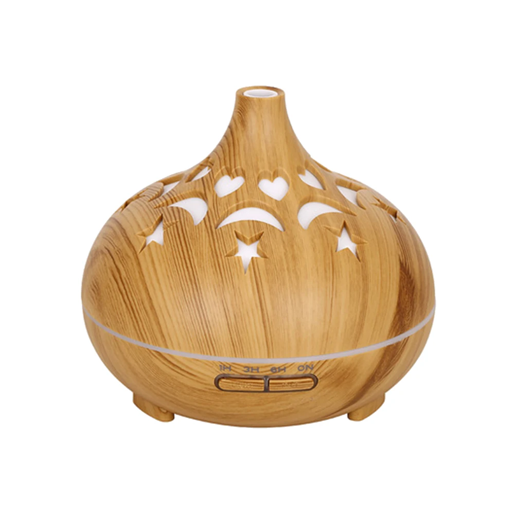 

Electric Air Humidifier Aroma Essential Oil Diffusers Aromatherapy Mist Maker LED Lights for Home Office(Light Wood)