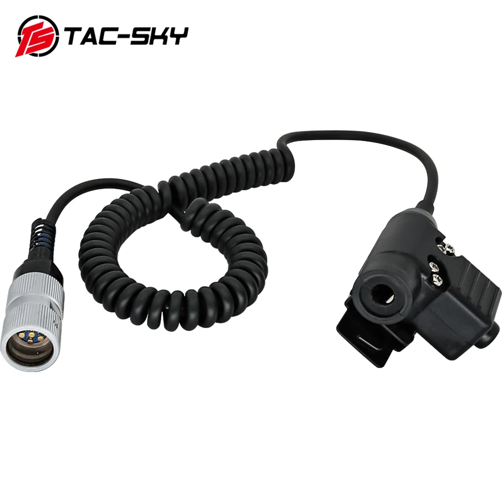 TS TAC-SKY 6 Pin Military Adapter Tactical Headset Accessory PTT PRC PTT for AN/PRC 148152 Walkie Talkie