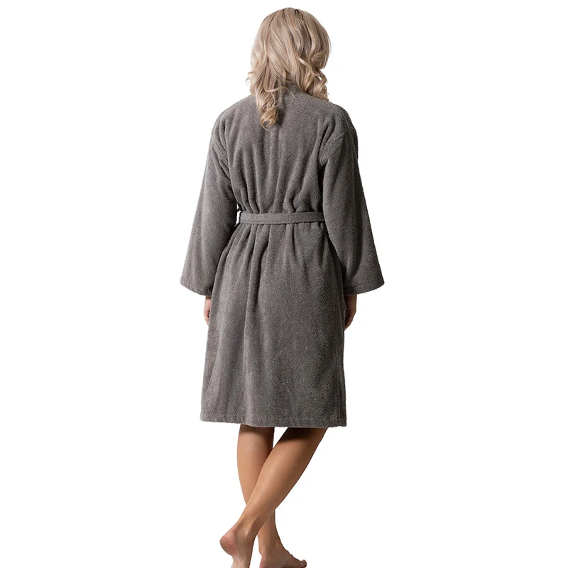 Winter Women's Terry Bathrobe Absorb Water V Neck Ladies Dressing Gown With Sashes Homewear Cotton Kimono For Female 2023