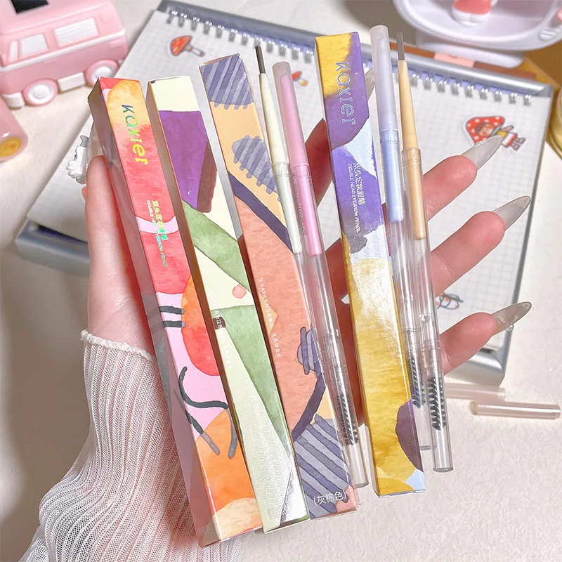 

Цветной карандаш для бровей двухсторонний макияж Vosmetic мультяшный дизайн черный коричневый долговечный водостойкий тонкий карандаш для бровей