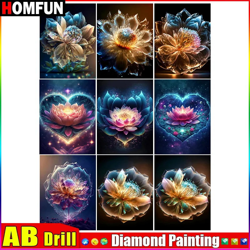 HOMFUN AB Diy 5d алмазная живопись Цветочный пейзаж вышивка крестиком квадратная