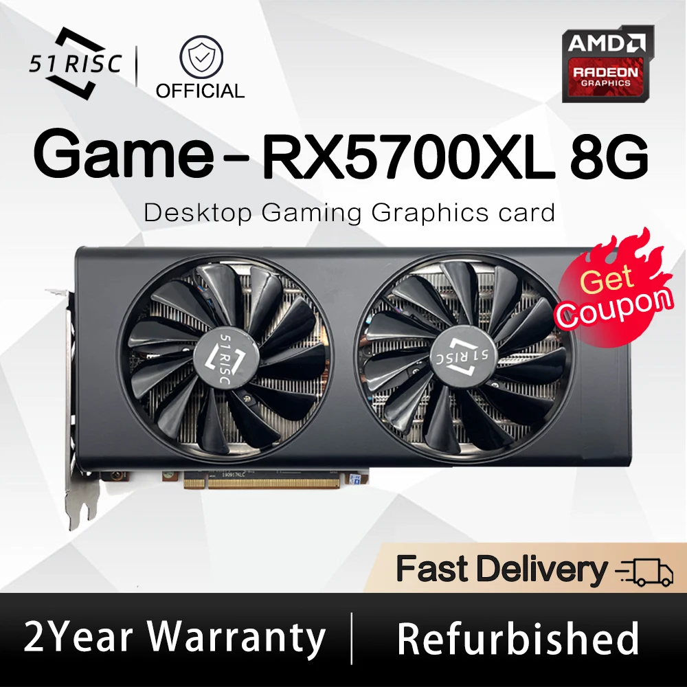 Видеокарта SHELI 51RISC RX5700 8 ГБ, графический процессор GPU GDDR6 256 бит 7 нм, видеокарта с поддержкой настольного процессора, видеокарта rx5700xt