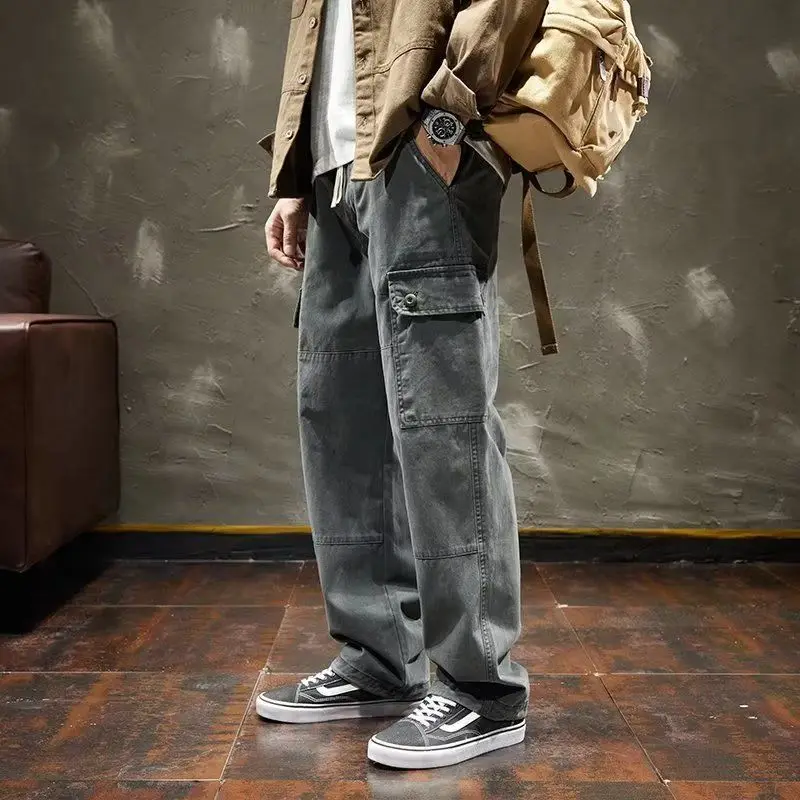 

Женские джинсы, прямые джинсы, простые хлопковые свободные джинсы, повседневные брюки-карго, дышащие широкие брюки Z59