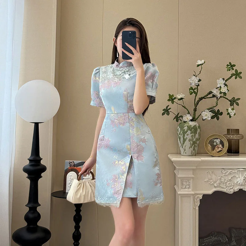 Элегантное винтажное платье Ципао в китайском стиле