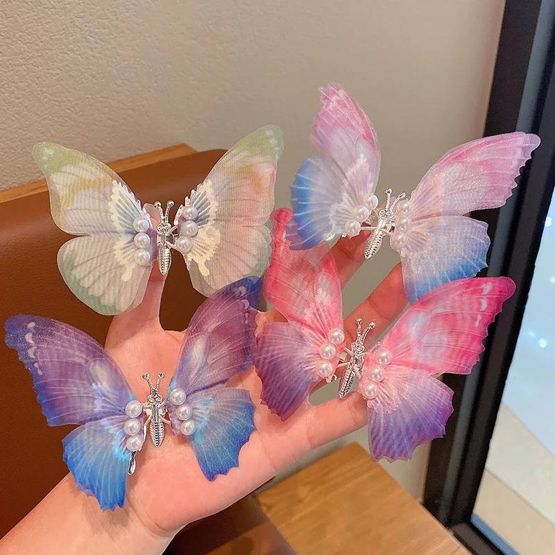 

New Cute Moving Butterfly Hairpin Girls Tassel Barrettes Hair Accessories Shaking Move Wing Top clip Bangs Clip Jewelry