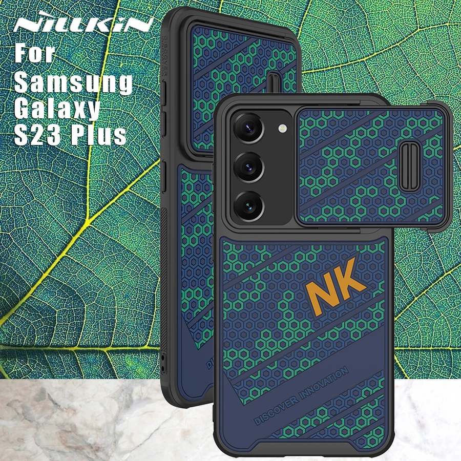 

Nillkin for Samsung Galaxy S23 Plus 5g Case 3D Textured Slide Lens Camera Protection Phone Back Cover case for s23 Plus