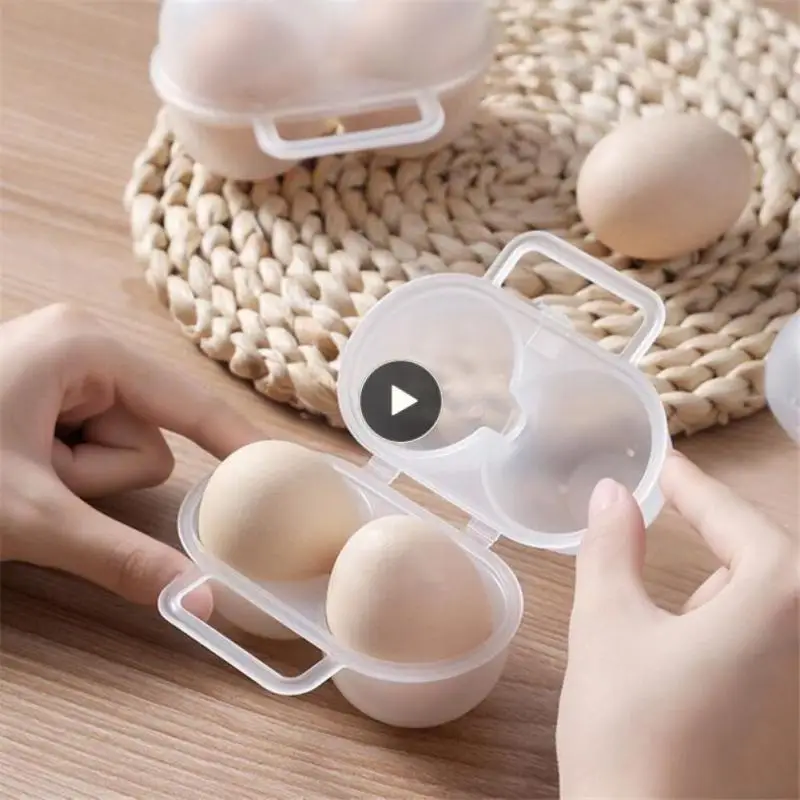

Egg Holders Plastic Mini Egg Storage Box Durable Kitchen Organizer Box Organization Storage For Outdoor Camping Picnic 2 Grids