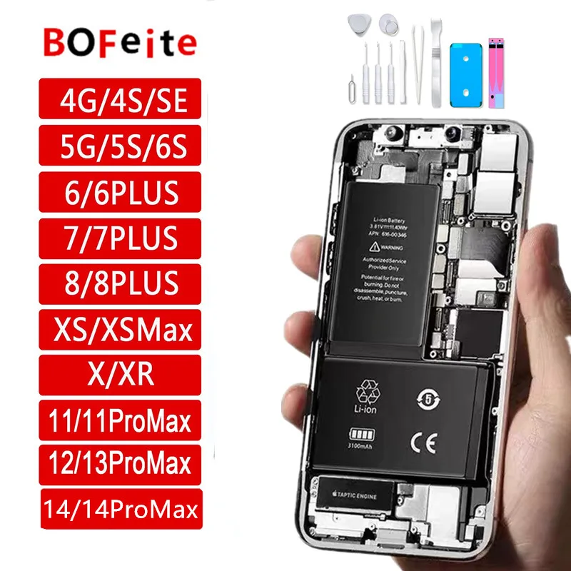 

2023 0 Cycle Replacement Phone Battery For iPhone 5S 5 SE 6 6s X XR XS MAX 8P 7PLUS for apple 11 12 13 14 pro max Bateria
