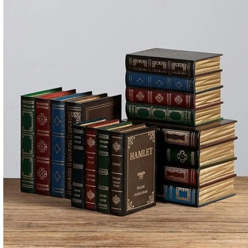 

European Fake Books Decoration Crafts for Home Office Book Accessories Movie Props Replica Bookends Miniatures Figurines