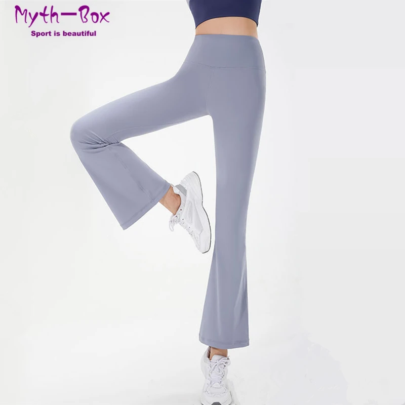 Women Flare Pant Quick Dry Sport Bell-Bottoms Leggings High Waist Wide Leg Yoga Pants Elastic Gym Fitness Flared Trousers Female
