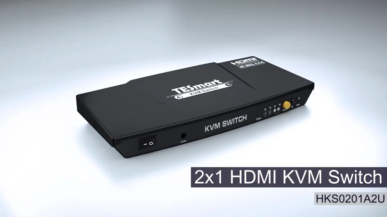 

TESmart Hot Selling USB 2.0 L/R Port 4K@60Hz 2X1 HDMI KVM Switch