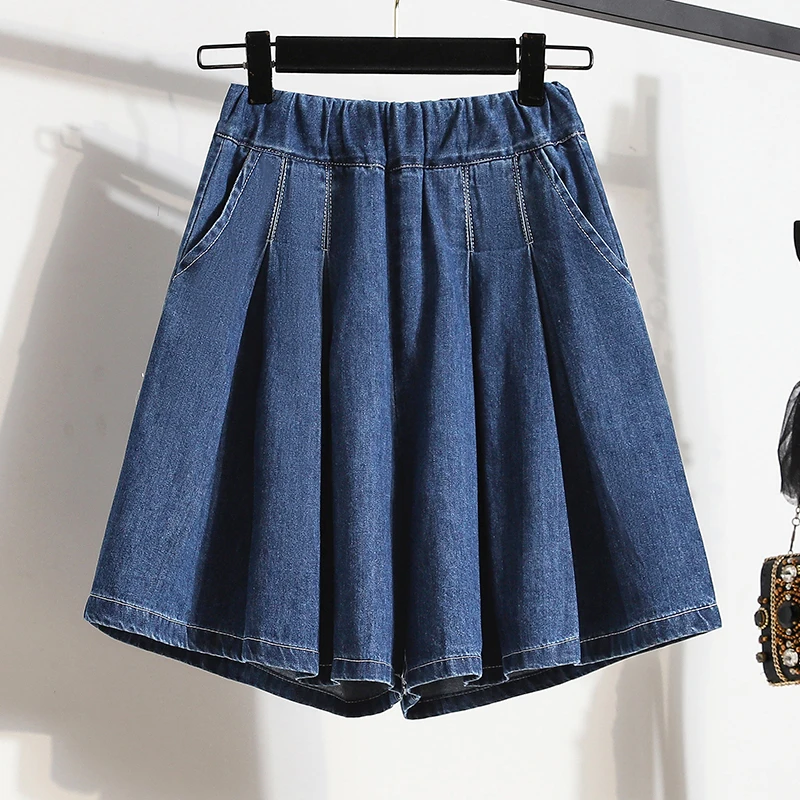 

Jeans pants women versatile loose pants summer Korean version slim big swing high waist wide leg shorts 799e,404-3