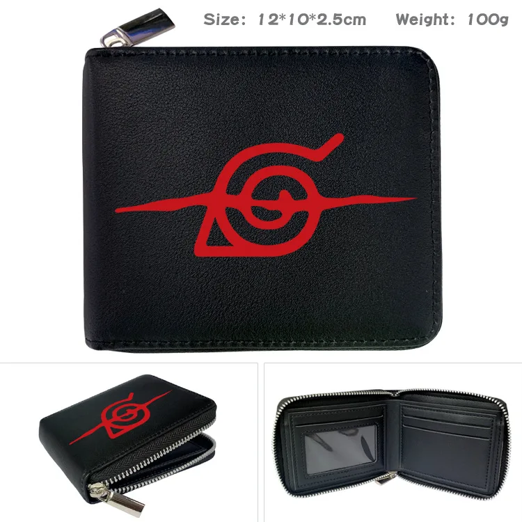 

Naruto Peripheral Student Men and Women PU Half-fold Leather Wallet Short Wallet Cartoon Game Card Pack Coin Purse Schoolbag