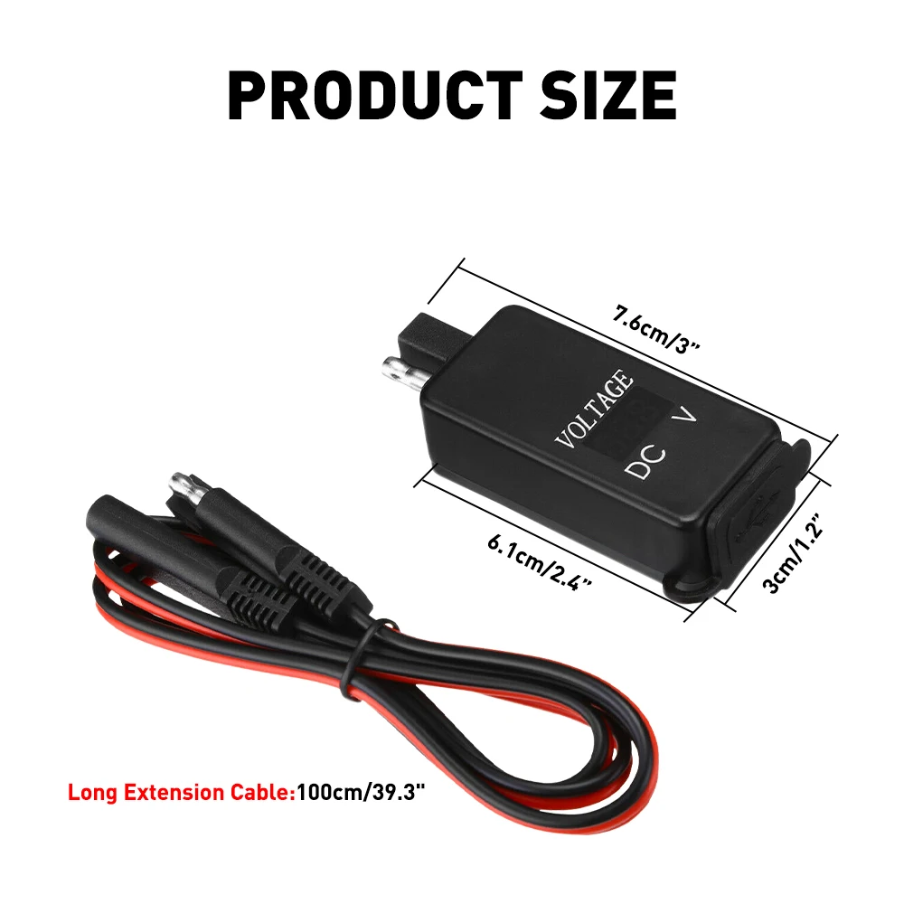 Зарядное устройство для мотоцикла с двумя USB-портами и поддержкой быстрой