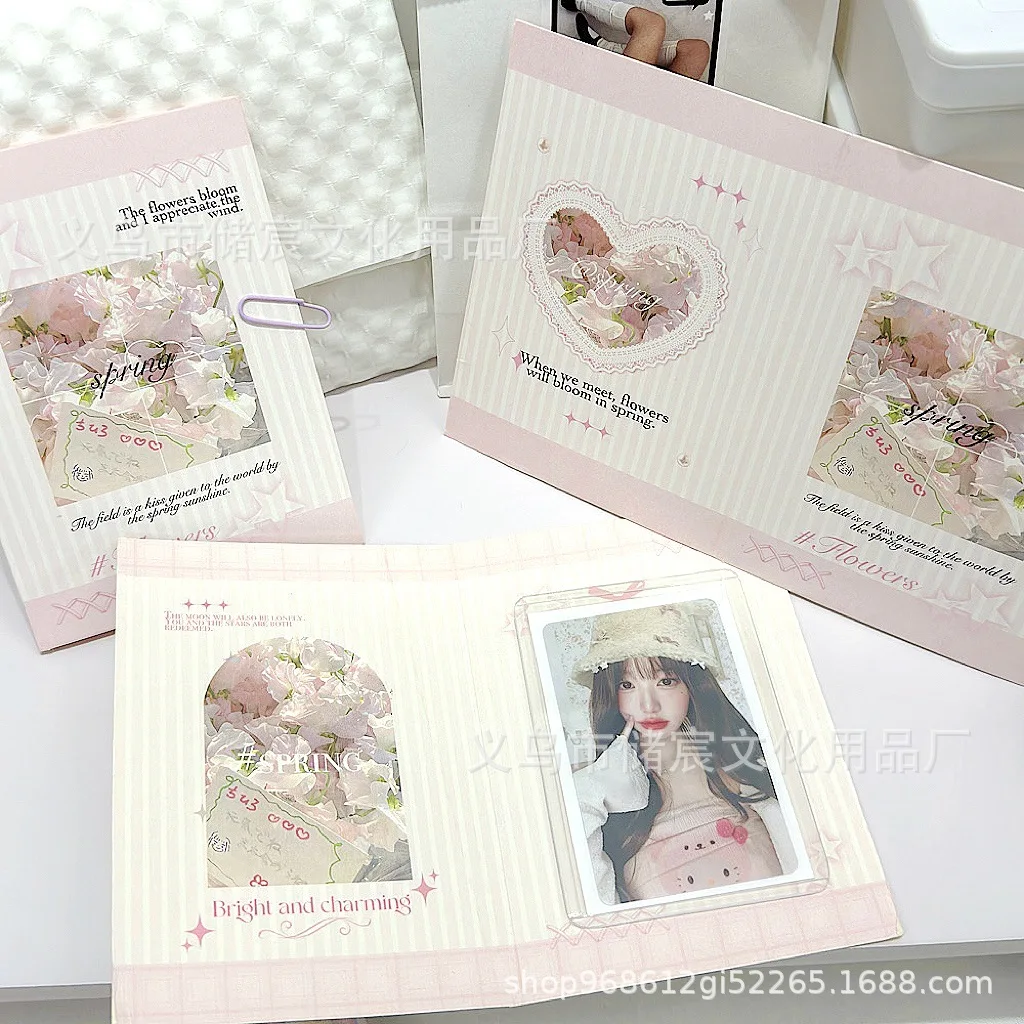 

10 шт., картонные держатели для карт Ins Spring Field