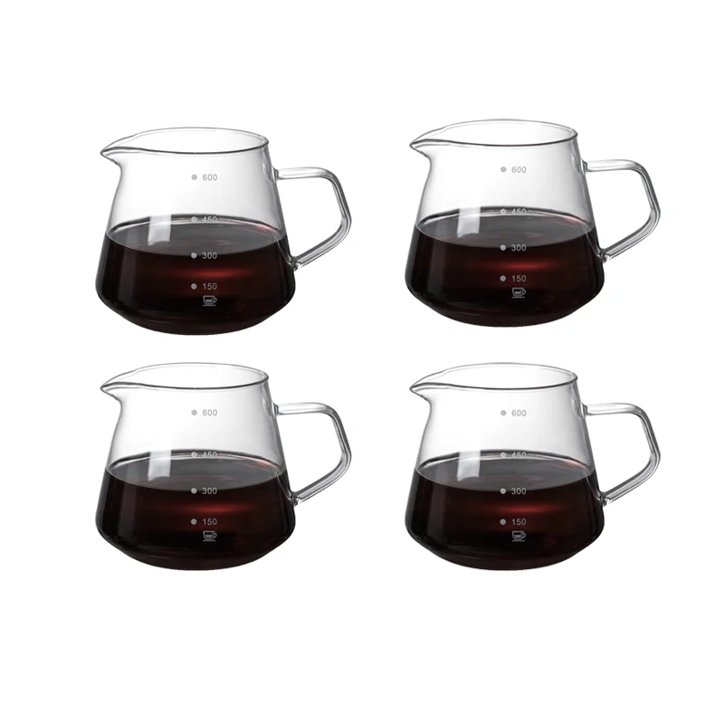 Glass Coffee Pot Cloud Shaped Coffee Server Pour Over Set Coffee Filter Kettle Reusable Heat Resistant Teapot 400ML/600ML
