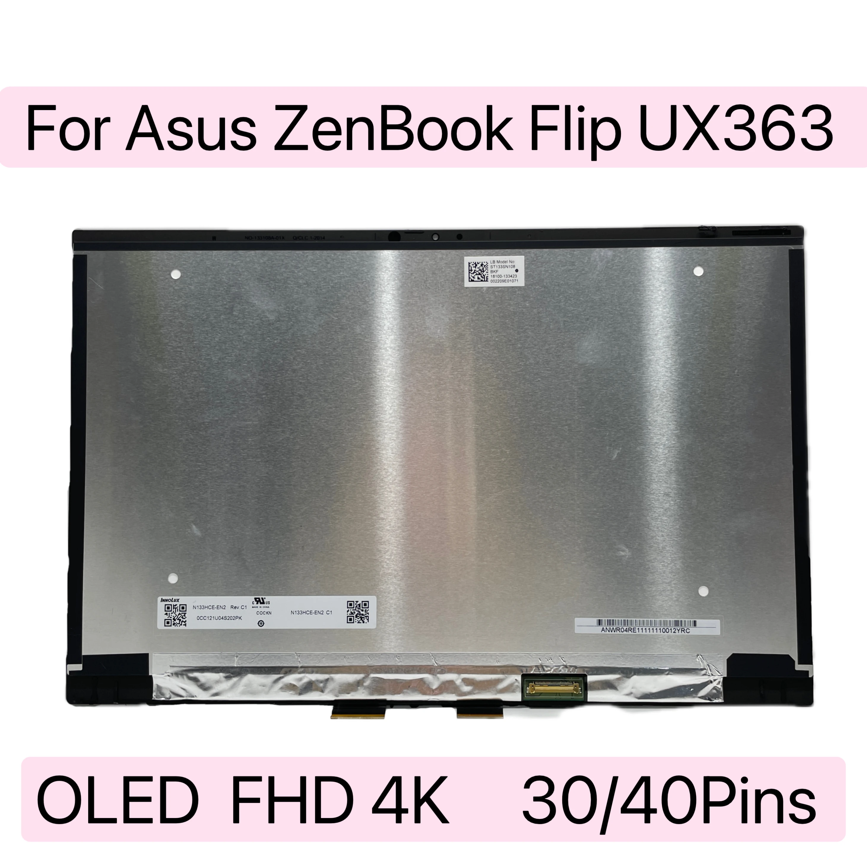

For ASUS ZenBook Flip UX363 UX363ja UXF3000E LCD Touch Screen Digitizer Complete Assembly ATNA33XC11 4k FHD OLED 13.3"