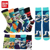 bandai anime dragon ball z large size mens socks with print anime figures frieza piccolo goku cartoon sports socks for boy gift