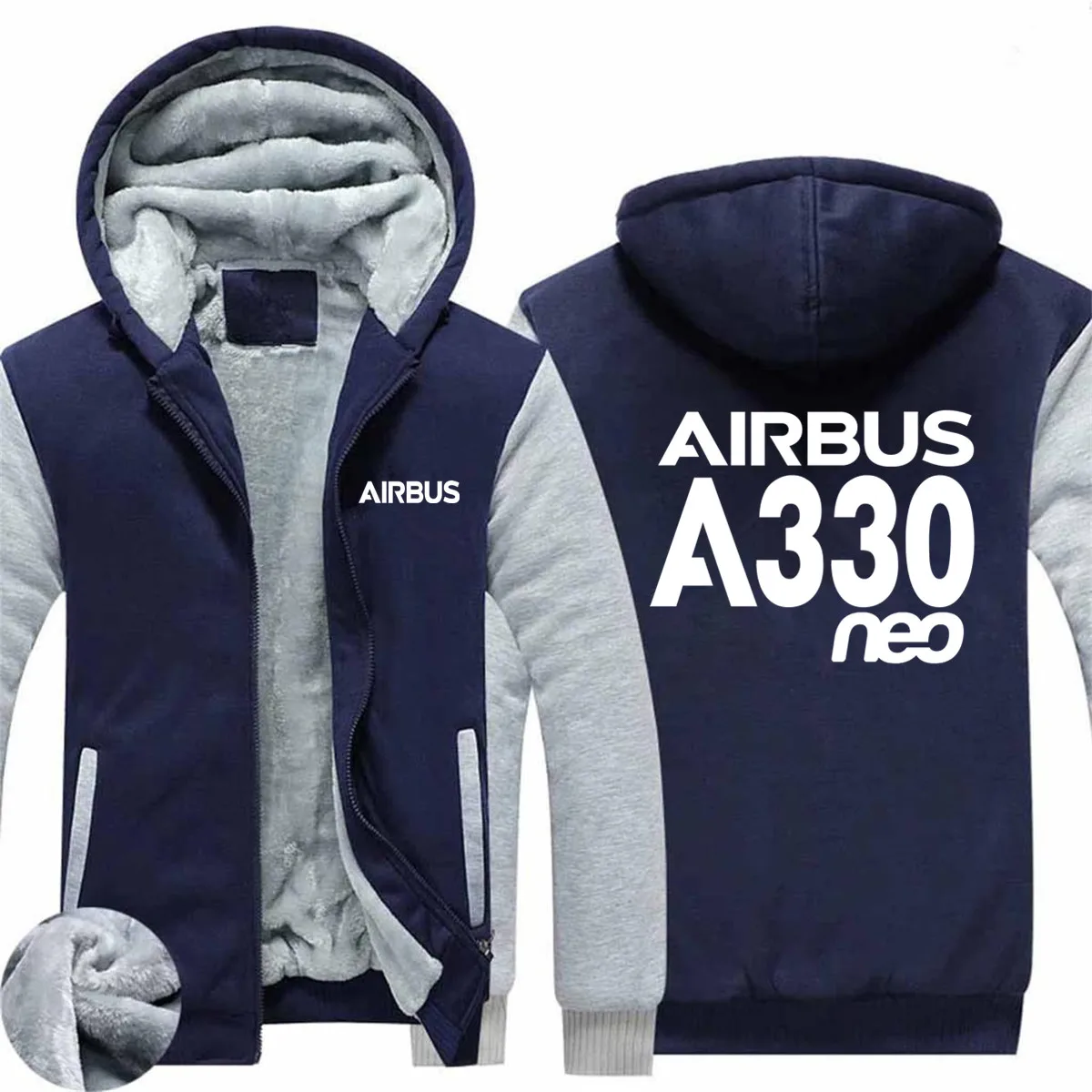 

Толстовка мужская с капюшоном, на молнии, из шерсти и флиса