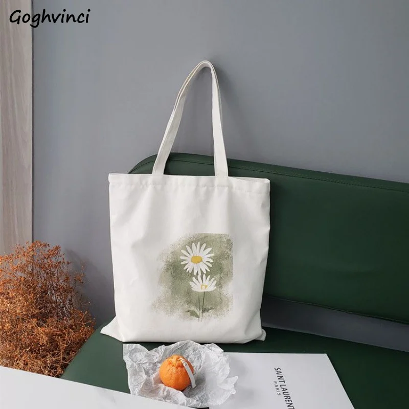 

Retro Floral Shopping Bags Zipper All-match Underarm Shoulder Canvas Bag Eco-friendly Shopper Pouch Large Capacity Simple Totes