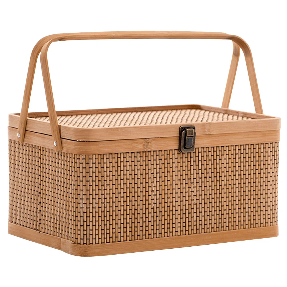 

Candy Holder Basket Wicker Storage Basket Lid Portable Fruits Basket Fruit Basket Bamboo Basket Lid Picnic Basket Woven Baskets