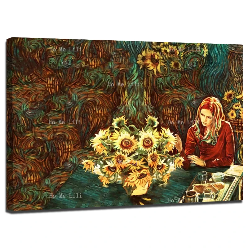 

Классические портреты женщины загадочный доктор Подсолнух абстрактная масляная живопись настенное искусство от Ho Me Lili для декора гостиной