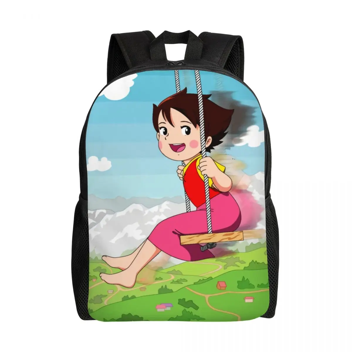 Funny Heidi Backpack for Women Men School College Student Bookbag Fits 15 Inch Laptop Cartoon Anime Alps Bags