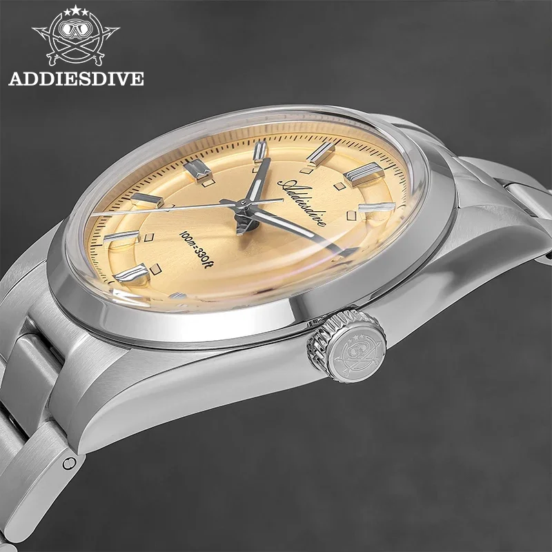 Фото Мужские кварцевые часы ADDIESDIVE NEW VH31 с механизмом VH31, из нержавеющей стали, водонепроницаемые, с суперлюминесцентным покрытием, для бизнеса. №4