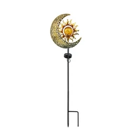 1 pc high quality solar powered sun moon led light stake for home courtyard lawn outdoor garden lamp decoration lights
