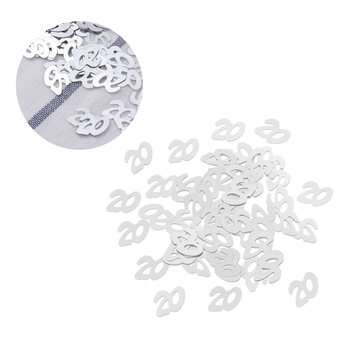 

1200 Pcs Gold Trim Decoration Confetti Number Decorations Size Party Silver Bride