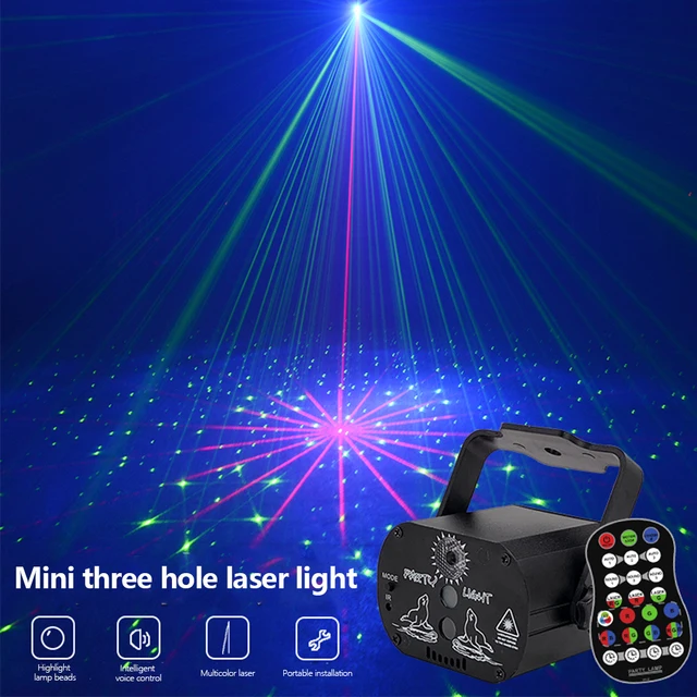 Rechargeable Party DJ Disco Light Sound Activated RGB LED Strobe Stage Laser Projector for Dance Birthday Wedding Bar Xmas 2