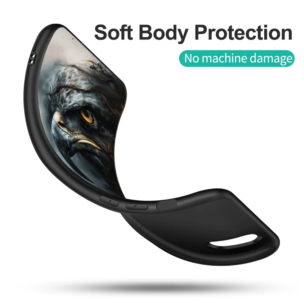 Черный чехол из ТПУ для Samsung Galaxy A6 A8 A9 2018 plus Soaring Eagle