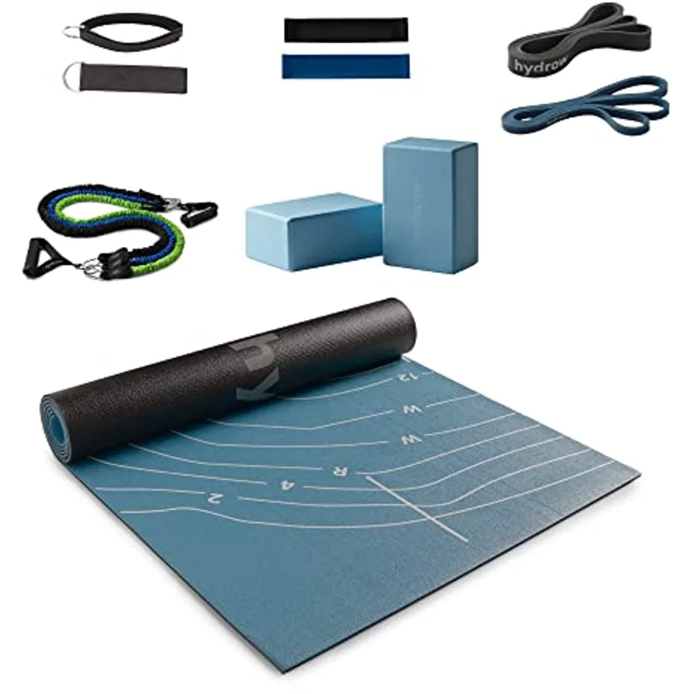 

Hydrow On The Mat Workout Kit - Includes Workout Mat, Yoga Blocks and Resistance Bands - Exercise Equipment for Yoga, Pilates