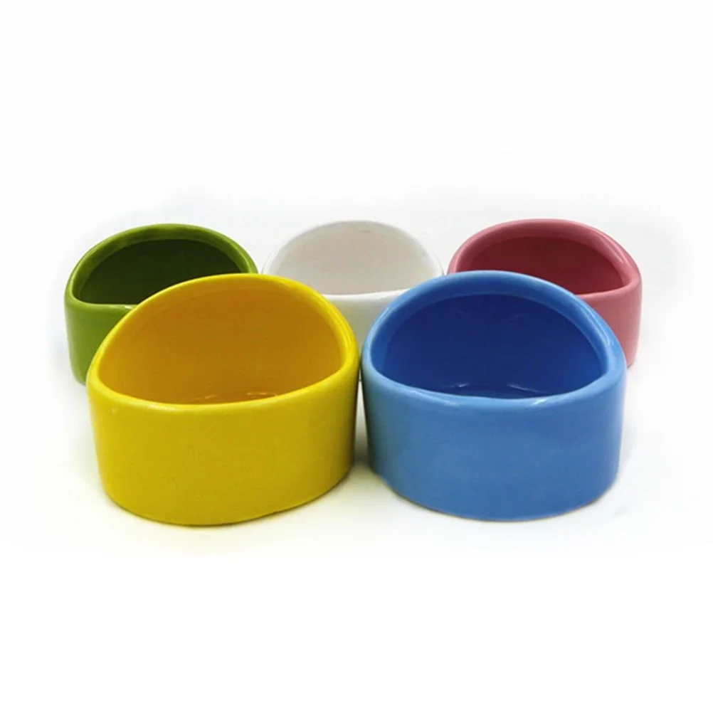 

2 Pcs Chewing Resistant Bowl Small Ceramic Pet Rodents Supplies Anti-tilt Hamster