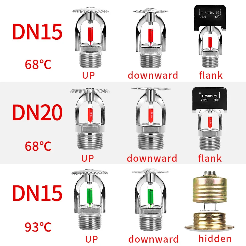 

5PCS Bronze 68 Degrees aspersor Pendent Fire Sprinkler Head 1/2" DN15 Extinguishing System Protection For School Gym Public