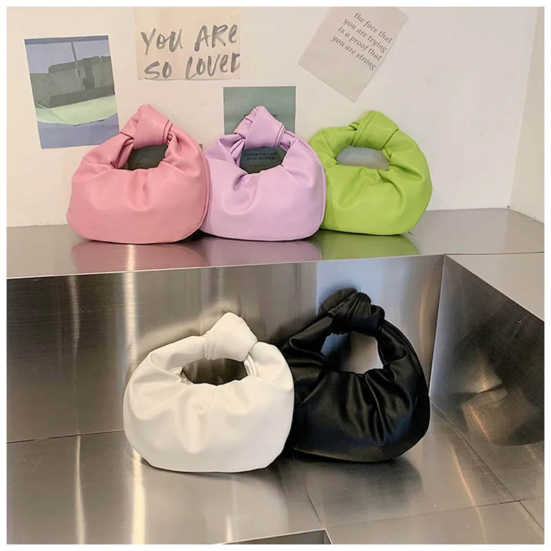 2023Soft Sugar Cream Pleated Bag for Women Spring/Summer 2023 Korean Version Fashion and Versatile Soft Glutinous Girls' Handbag